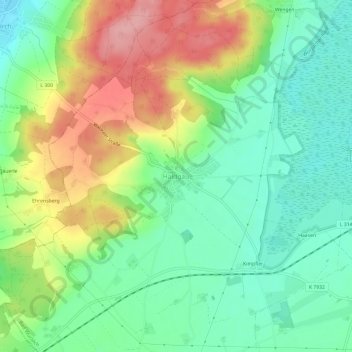 Topografische Karte Haidgau, Höhe, Relief
