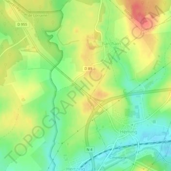 Topografische Karte Pré Valance, Höhe, Relief