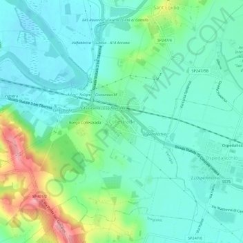 Topografische Karte Collestrada, Höhe, Relief