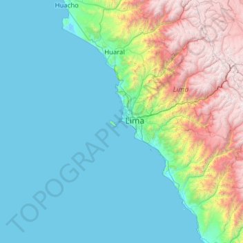 Topografische Karte Provincia Constitucional del Callao, Höhe, Relief