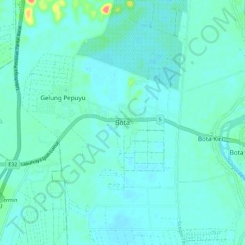 Topografische Karte Bota, Höhe, Relief