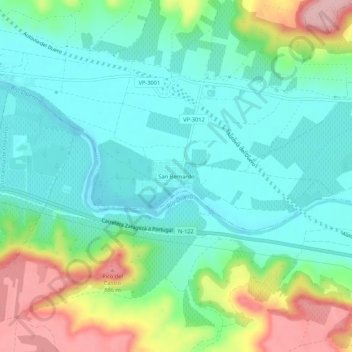 Topografische Karte San Bernardo, Höhe, Relief