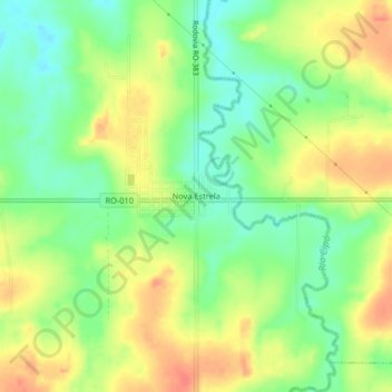 Topografische Karte Nova Estrela, Höhe, Relief