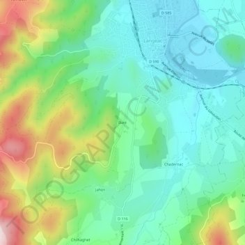 Topografische Karte Bure, Höhe, Relief