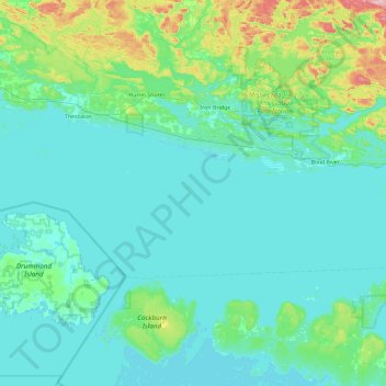 Topografische Karte Herbert Island, Höhe, Relief