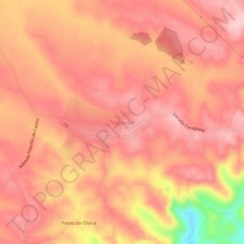 Topografische Karte Socavão, Höhe, Relief