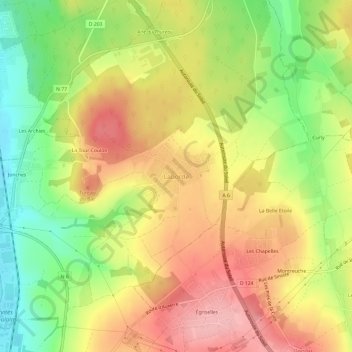 Topografische Karte Laborde, Höhe, Relief