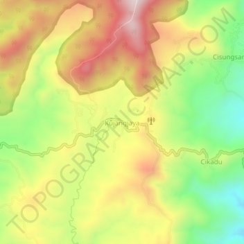 Topografische Karte Kujangjaya, Höhe, Relief