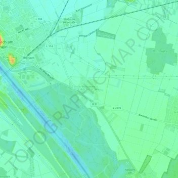 Topografische Karte Hochstetten, Höhe, Relief