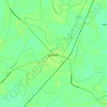 Topografische Karte Chuadanga, Höhe, Relief