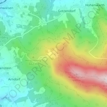 Topografische Karte Reitenberg, Höhe, Relief