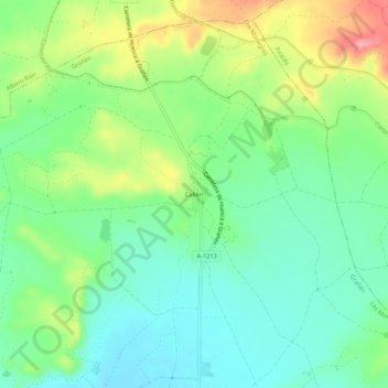 Topografische Karte Callén, Höhe, Relief