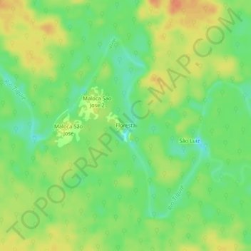 Topografische Karte Floresta, Höhe, Relief