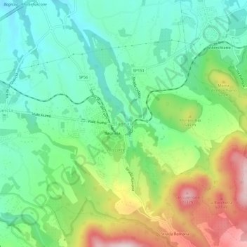 Topografische Karte Bagnaia, Höhe, Relief