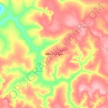 Topografische Karte Alto Chicapa, Höhe, Relief