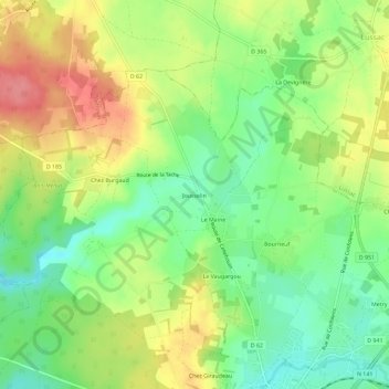 Topografische Karte Jousselin, Höhe, Relief