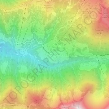 Topografische Karte Innerlaterns, Höhe, Relief