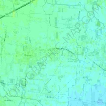 Topografische Karte Gardigiano, Höhe, Relief