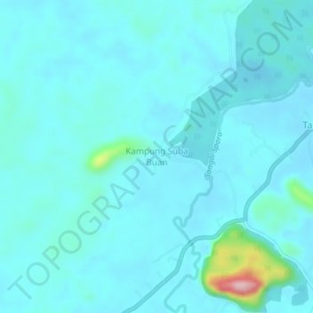 Topografische Karte Kampung Suba Buan, Höhe, Relief