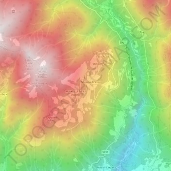 Topografische Karte Musiera, Höhe, Relief