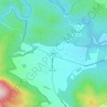 Topografische Karte Acedo, Höhe, Relief