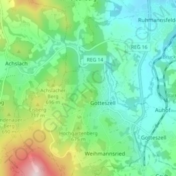 Topografische Karte Haberröhren, Höhe, Relief