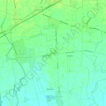 Topografische Karte Crosara, Höhe, Relief