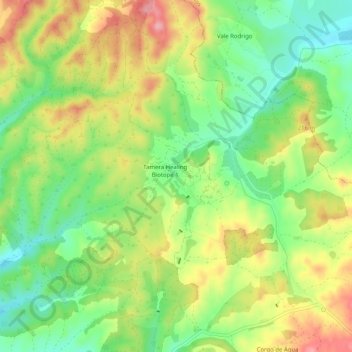 Topografische Karte Tamera, Höhe, Relief