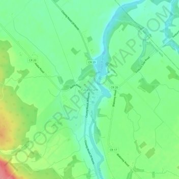 Topografische Karte Pakenham, Höhe, Relief