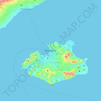 Topografische Karte Mindelo, Höhe, Relief