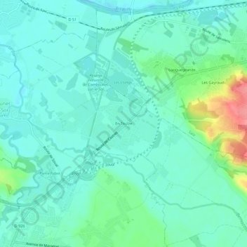Topografische Karte En Toulze, Höhe, Relief