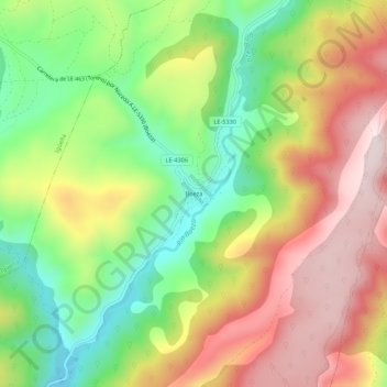 Topografische Karte Boeza, Höhe, Relief