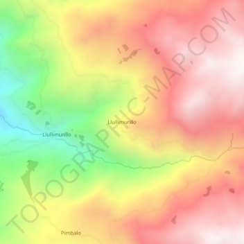 Topografische Karte Llullimunllo, Höhe, Relief