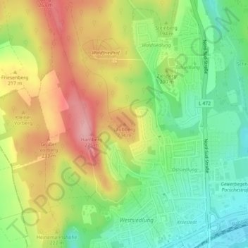 Topografische Karte Laubberg, Höhe, Relief