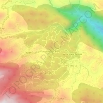 Topografische Karte Neelikkap Colony, Höhe, Relief