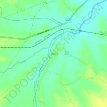 Topografische Karte Tarbha, Höhe, Relief