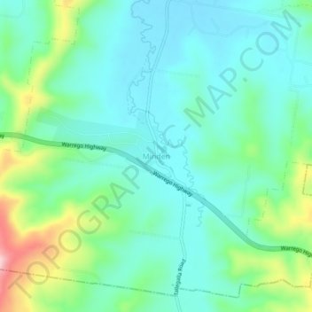 Topografische Karte Minden, Höhe, Relief