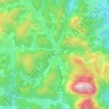 Topografische Karte Buenos Aires, Höhe, Relief