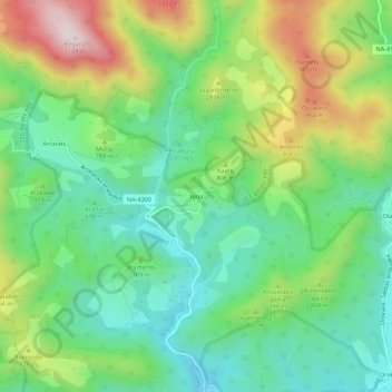 Topografische Karte Igoa, Höhe, Relief