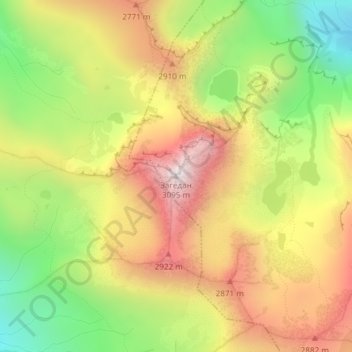 Topografische Karte Загедан, Höhe, Relief