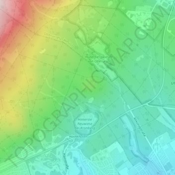 Topografische Karte Hünerberg, Höhe, Relief