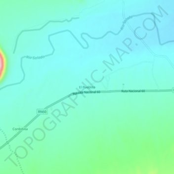 Topografische Karte El Pueblito, Höhe, Relief