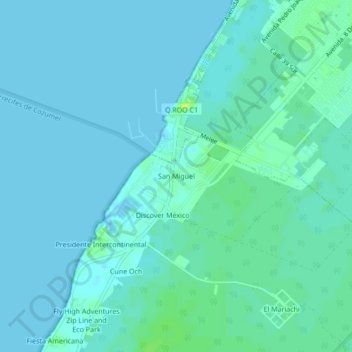 Topografische Karte San Miguel, Höhe, Relief