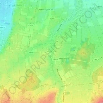Topografische Karte Dösingen, Höhe, Relief