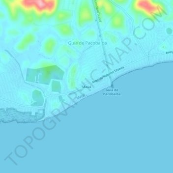 Topografische Karte Mauá, Höhe, Relief