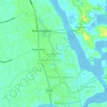 Topografische Karte Sringapuram, Höhe, Relief