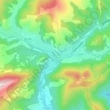 Topografische Karte Camprodon, Höhe, Relief