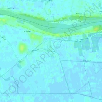 Topografische Karte Alberone, Höhe, Relief