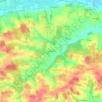 Topografische Karte Leoprechting, Höhe, Relief