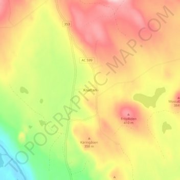 Topografische Karte Knaften, Höhe, Relief